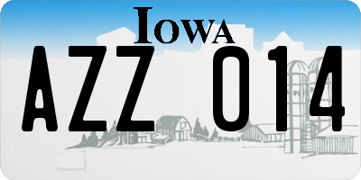 IA license plate AZZ014