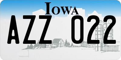 IA license plate AZZ022