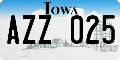 IA license plate AZZ025