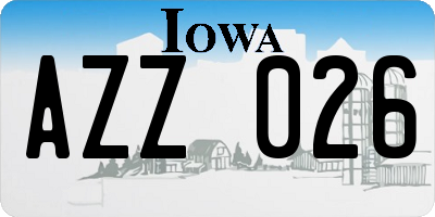 IA license plate AZZ026
