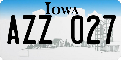 IA license plate AZZ027