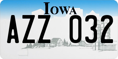 IA license plate AZZ032