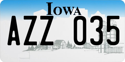 IA license plate AZZ035