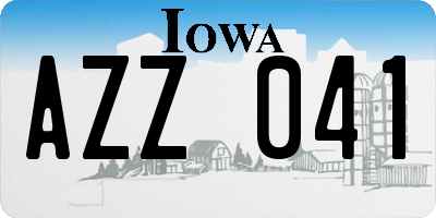 IA license plate AZZ041