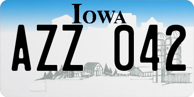 IA license plate AZZ042