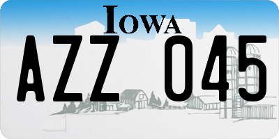 IA license plate AZZ045