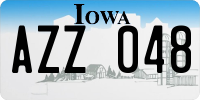 IA license plate AZZ048