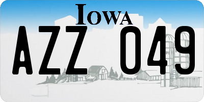 IA license plate AZZ049