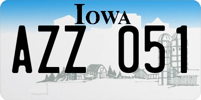 IA license plate AZZ051