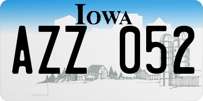 IA license plate AZZ052