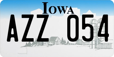 IA license plate AZZ054