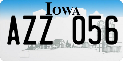 IA license plate AZZ056