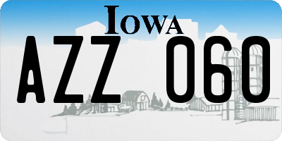 IA license plate AZZ060