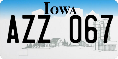 IA license plate AZZ067