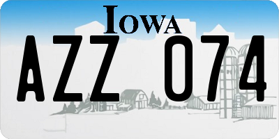 IA license plate AZZ074