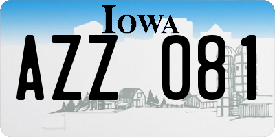 IA license plate AZZ081