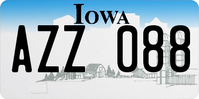 IA license plate AZZ088