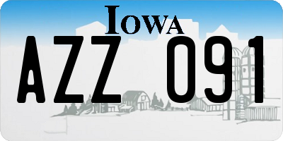 IA license plate AZZ091