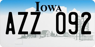 IA license plate AZZ092