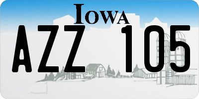 IA license plate AZZ105