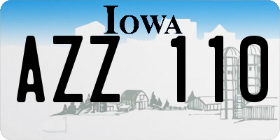 IA license plate AZZ110