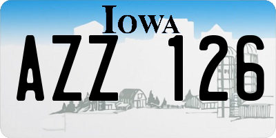 IA license plate AZZ126