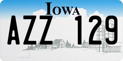 IA license plate AZZ129