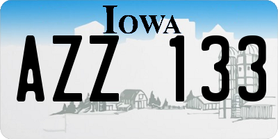 IA license plate AZZ133