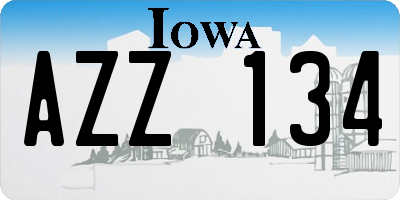 IA license plate AZZ134