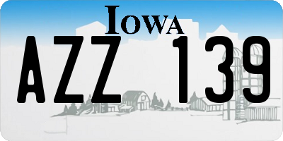IA license plate AZZ139