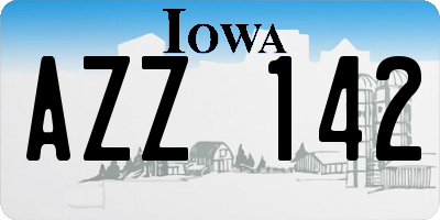 IA license plate AZZ142