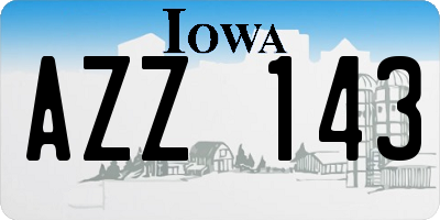IA license plate AZZ143