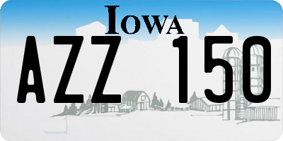 IA license plate AZZ150