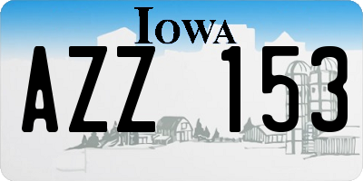 IA license plate AZZ153