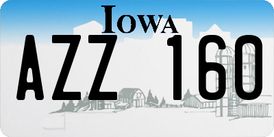 IA license plate AZZ160