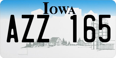 IA license plate AZZ165