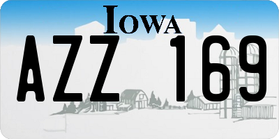 IA license plate AZZ169
