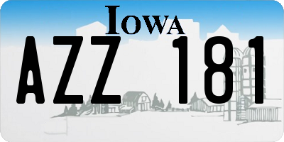 IA license plate AZZ181