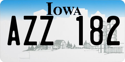 IA license plate AZZ182