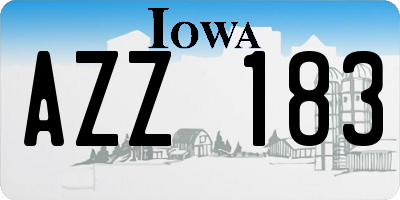 IA license plate AZZ183