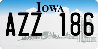 IA license plate AZZ186