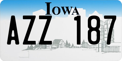 IA license plate AZZ187