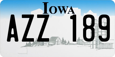 IA license plate AZZ189