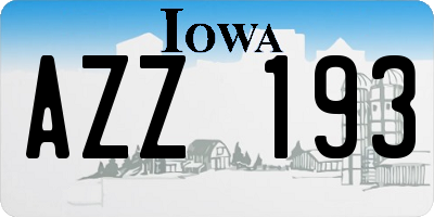 IA license plate AZZ193