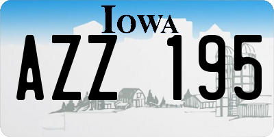 IA license plate AZZ195