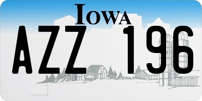 IA license plate AZZ196