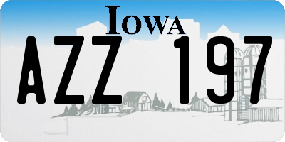 IA license plate AZZ197