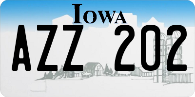 IA license plate AZZ202