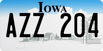 IA license plate AZZ204