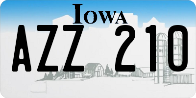 IA license plate AZZ210